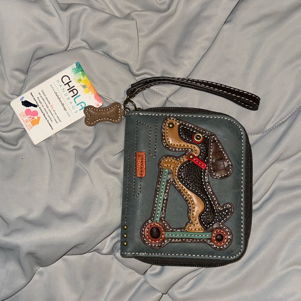 Chala Handbags Dog Design Wristlet